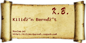 Kilián Bernát névjegykártya